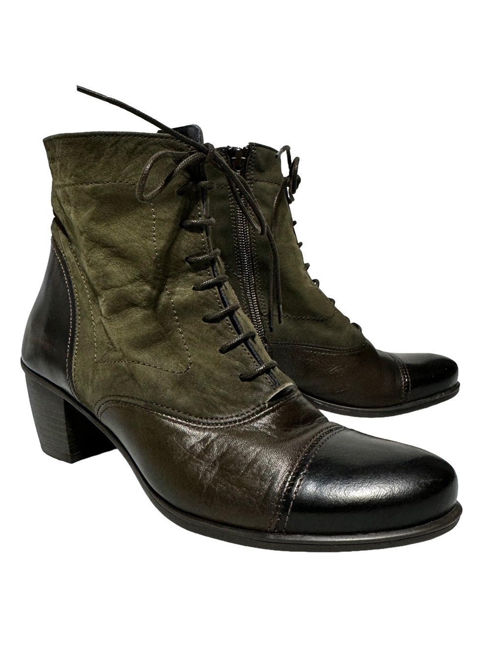 DORKING By FLUCHOS Leather Suede Lace Up Ankle Boots 38